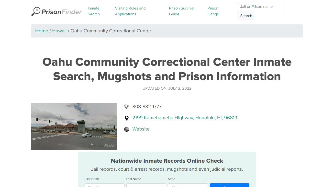 Oahu Community Correctional Center Inmate Search, Mugshots ...